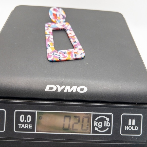 Rainbow Acrylic Trapezoidal Dangle Earrings - Picture 8 of 8